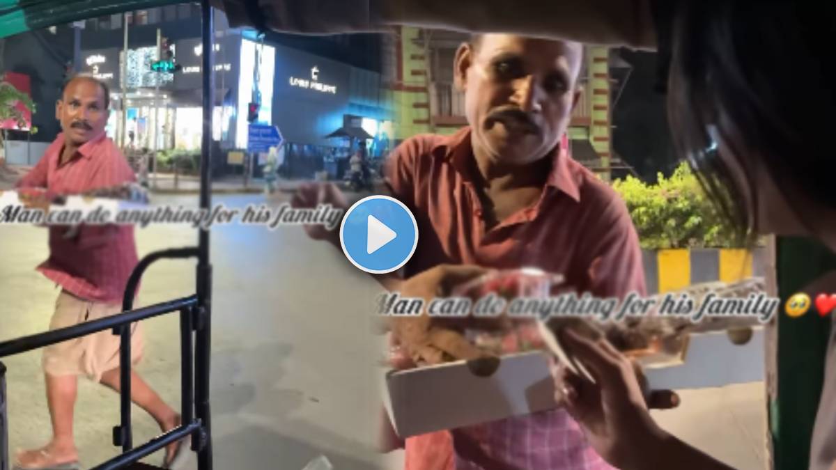 father selling strawberries for family