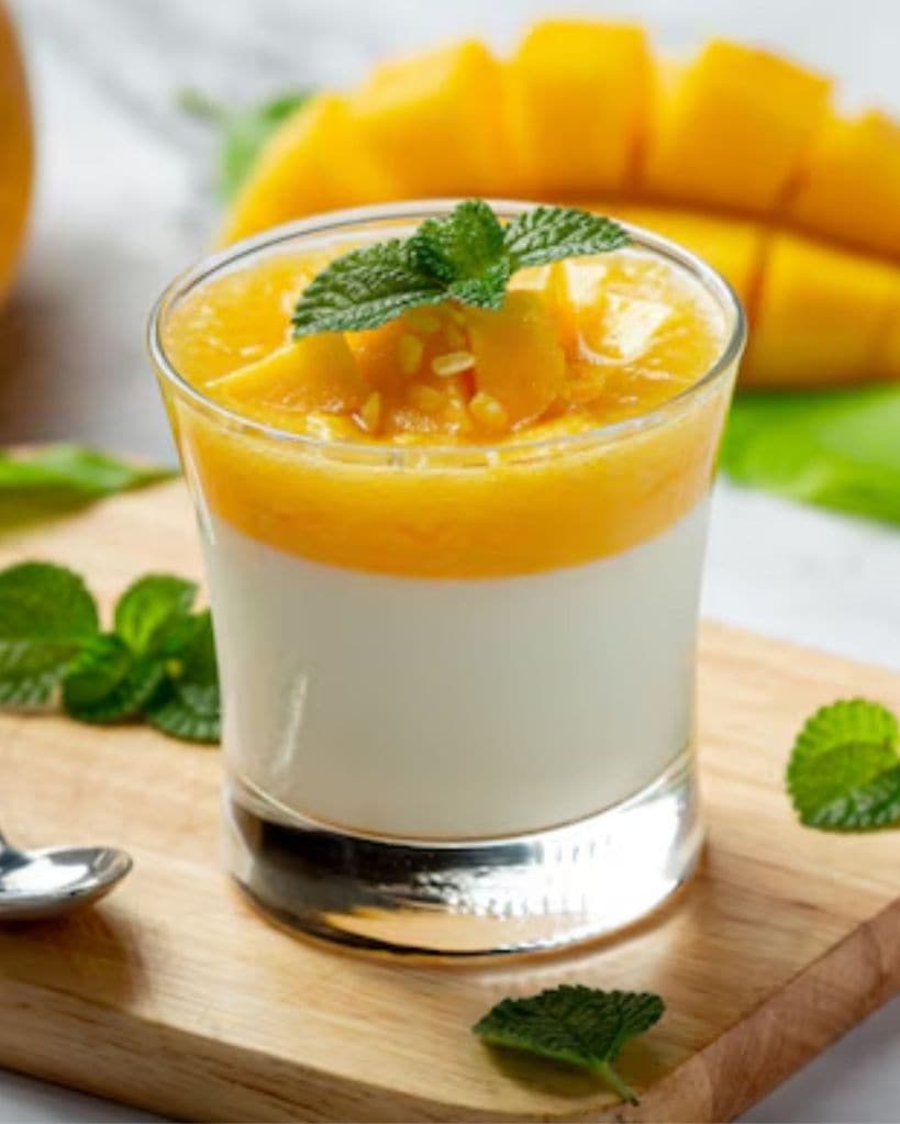 Mango coconut custard
