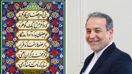 Iranian official speaking on mediation between India and Pakistan with a poetic reference