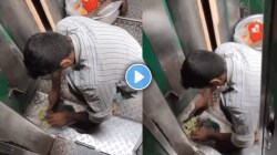 ट्रेनमध्ये भेळ खाताय? मग सावधान! विक्रेत्याने टॉयलेट बाहेर काय केलं पाहा…, VIDEO पाहून पायाखालची जमीन सरकेल
