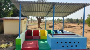 A photo showing the shed built by the local self-government body for waste segregation