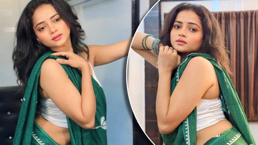 shivali parab green saree look (4)