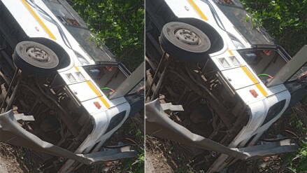 Travel bus fell into drain 32 passengers injured condition of 7 passengers is serious Manora fata Bhivapur Nagpur