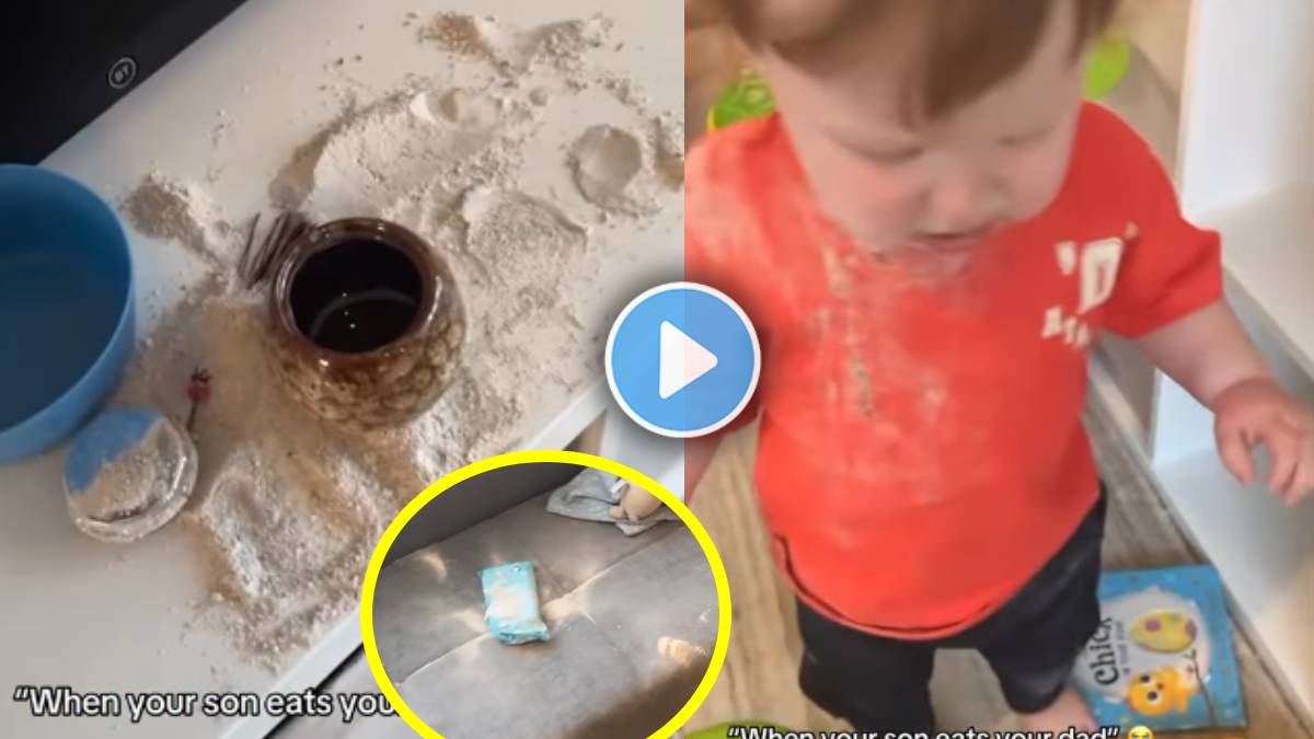 child eats grandfather ashes