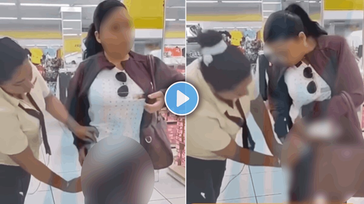 Shocking video of woman stole panties in mall caught by security guard viral video
