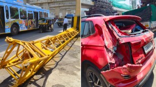 A part of the crane fell during metro construction work thane