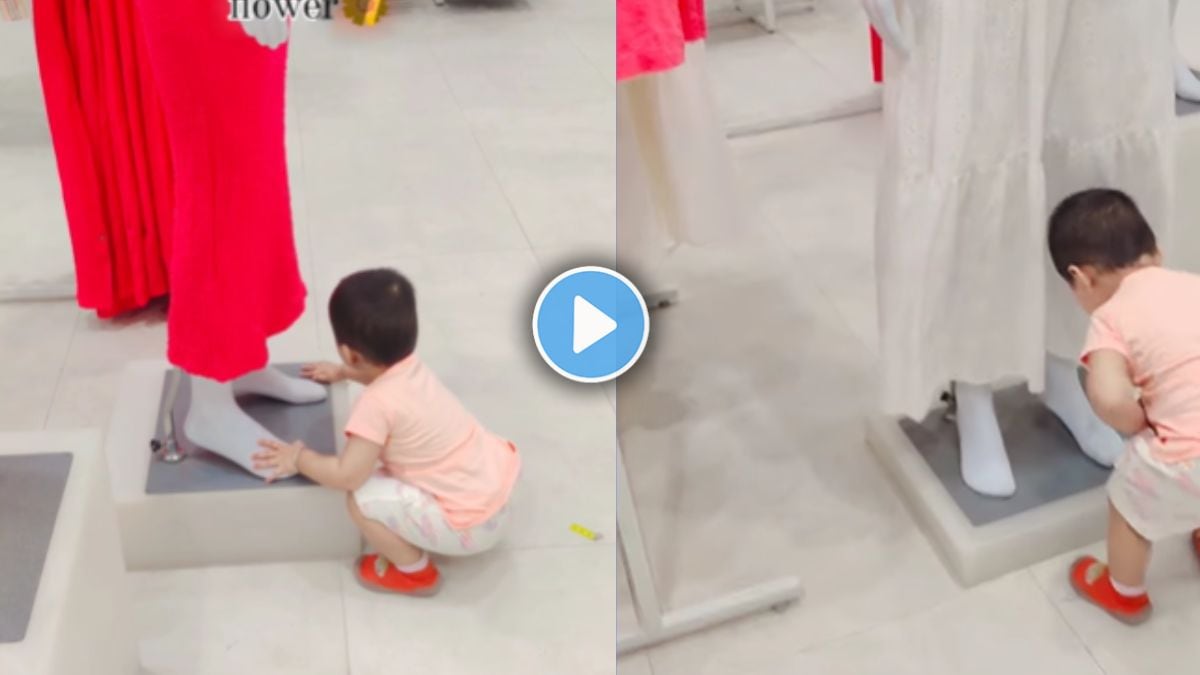 Little child touches mannequin’s feet in clothing store – viral video on Indian values and sanskar