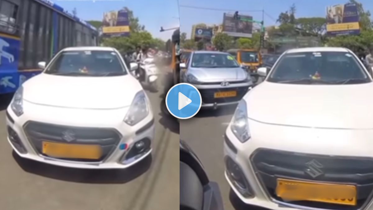Pune car driver breaks traffic signal – viral video