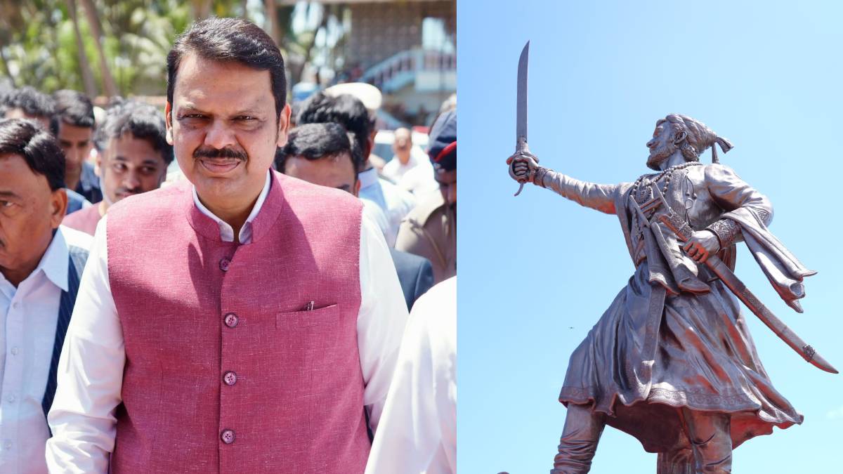 Chief Minister Devendra Fadnavis unveiled the statue of Chhatrapati Shivaji Maharaj