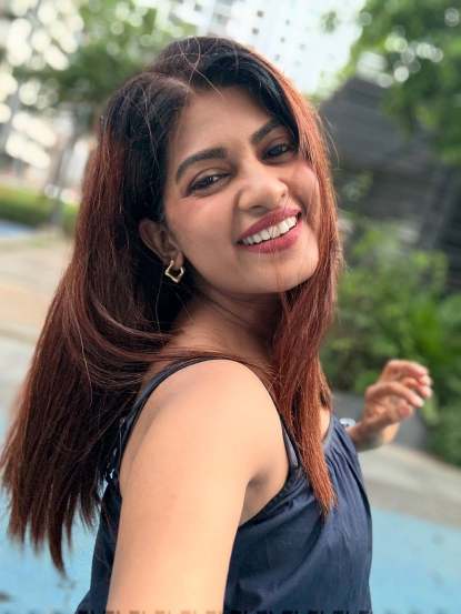 Dhanshri kadgaonkar in black one piece