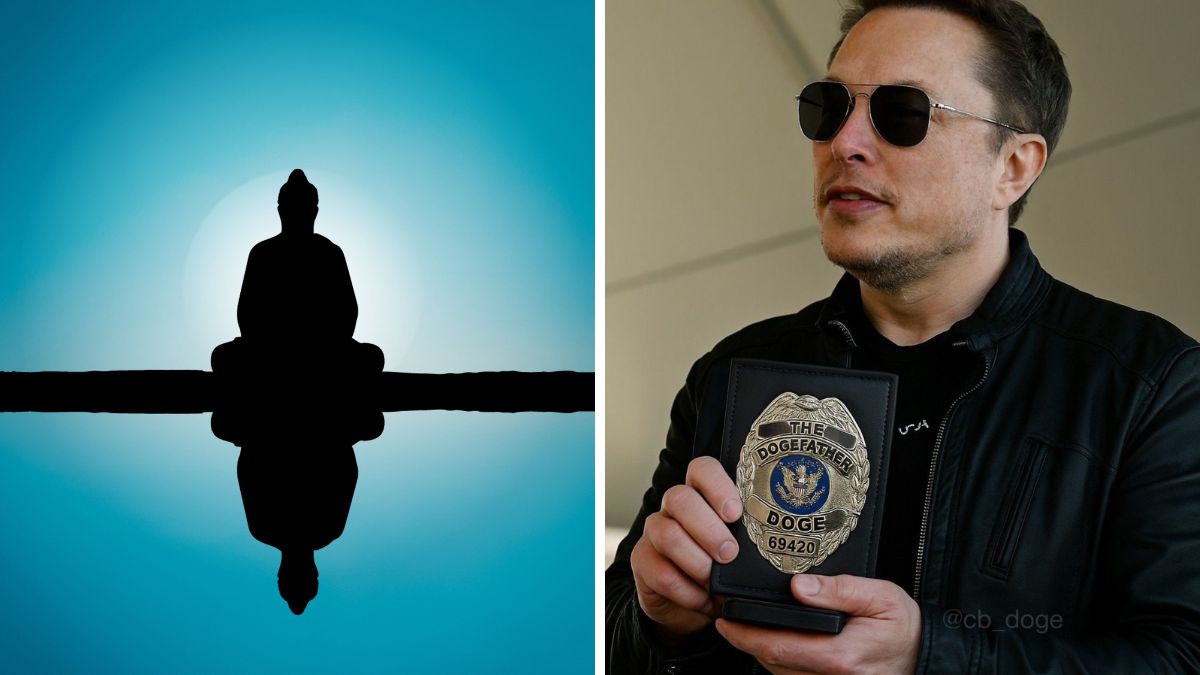 Elon Musk speaking at a press conference about DOGE and his departure