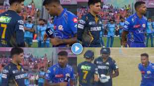 Shubman Gill Hardik Pandya Rivalry Shows in MI vs GT Eliminator Handshake Snub and Wicket Celebration Video