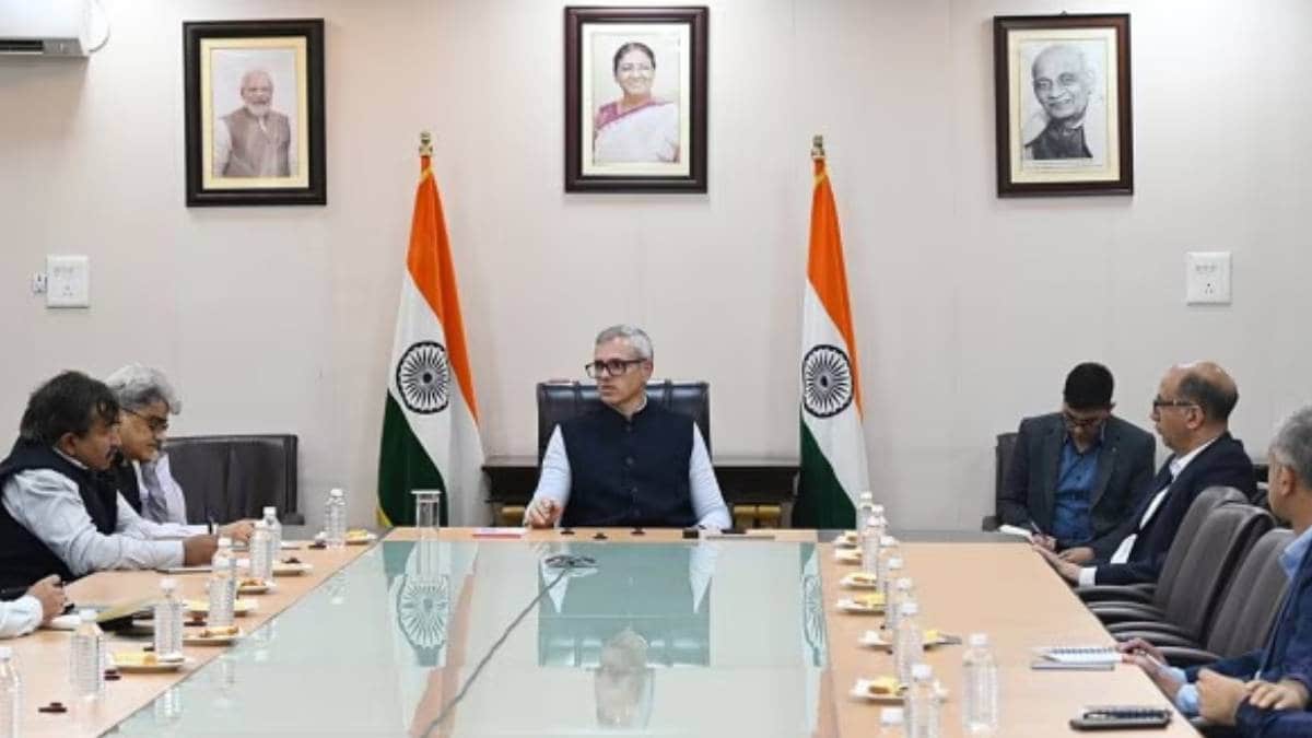 Jammu and Kashmir CM Omar Abdullah during a meeting on Wednesday