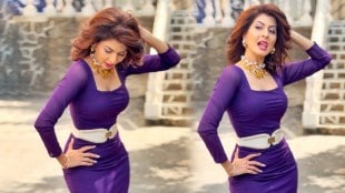 Madhavi Nimkar Purple Dress Look