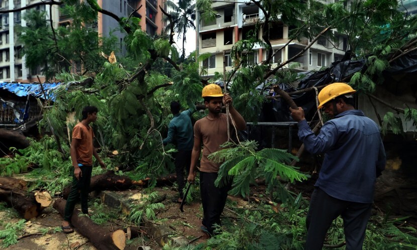 yesterday's heavy rainfall and near-deluge, municipal authorities are now actively engaged in a significant clean-up operation