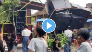 DJ's huge setup falls on young woman's head while she's dancing on road shocking video goes viral on social media
