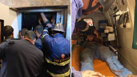 Person stuck in elevator, rescue, Ghodbunder ,