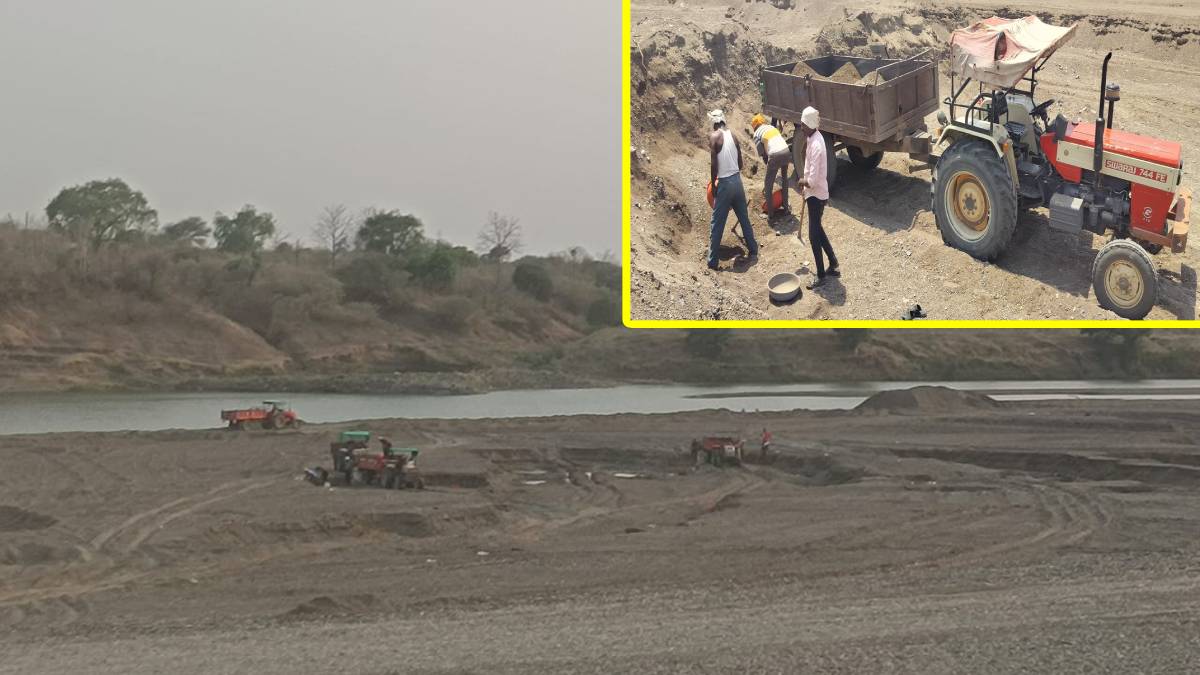 Painganga river , polluted, sand smugglers,