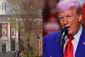 US President Donald Trump On Harvard University