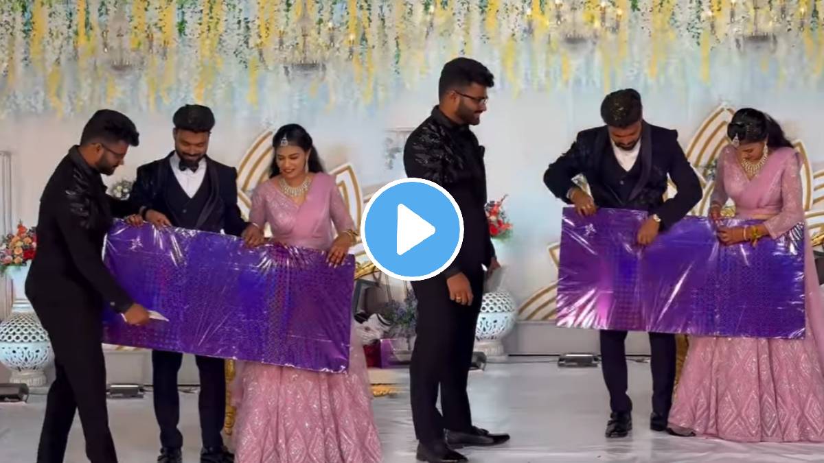Unique Gift to bride and groom from friends video goes viral on social media