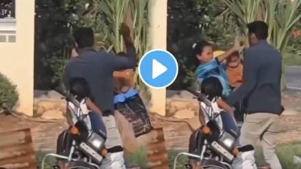 Parents' fight on road in front of child shocking video