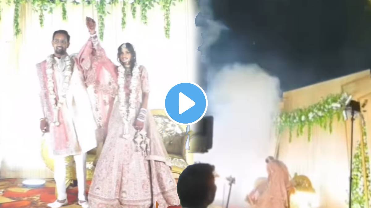 Shocking video major accident during couples photoshoot color bomb explodes video goes viral on social Media