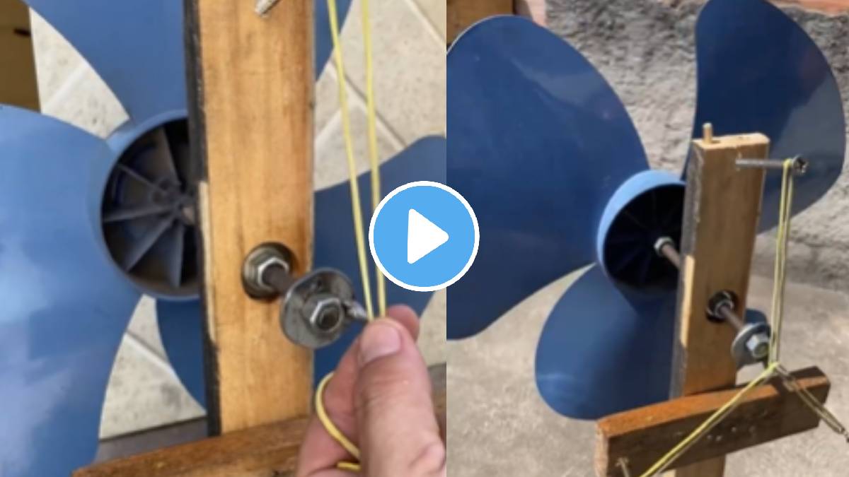 Man make fan that works without electricity At Home desi jugaad video Goes Viral on social media
