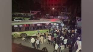 nashik Citylink bus accidents continue on Wednesday a bus hit divider near K K Wagh College
