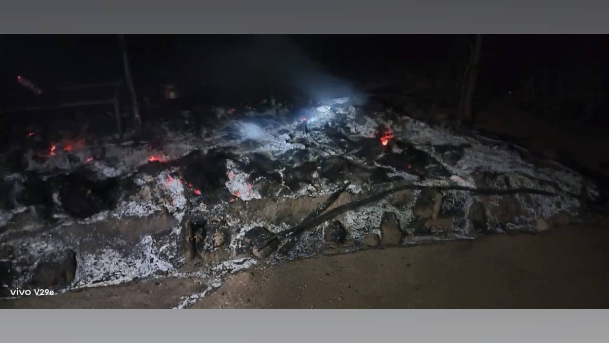 nashik 82 year old man died in a midnight hut fire caused by a lamp in Kikwari
