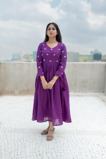 Priyadarshini Indalkar Purple Dress Look