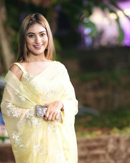 Purva Shinde Pink Gown Bold Look