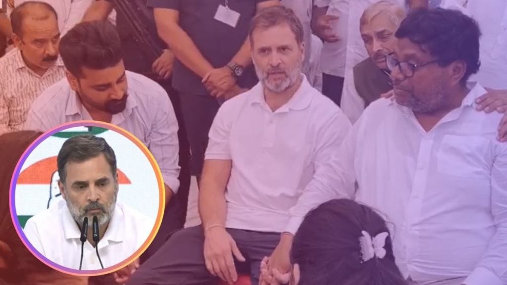 राहुल गांधी यांनी कानपूरमध्ये शुभम द्विवेदी यांच्या कुटुंबियांची भेट घेतली आणि पहलगाम हल्ल्यातील पीडितांना न्याय मिळावा यासाठी विरोधी पक्ष संसदेचे विशेष अधिवेशन बोलावण्याची मागणी करत असल्याचे सांगितले. (Photo: @RahulGandhi/X)