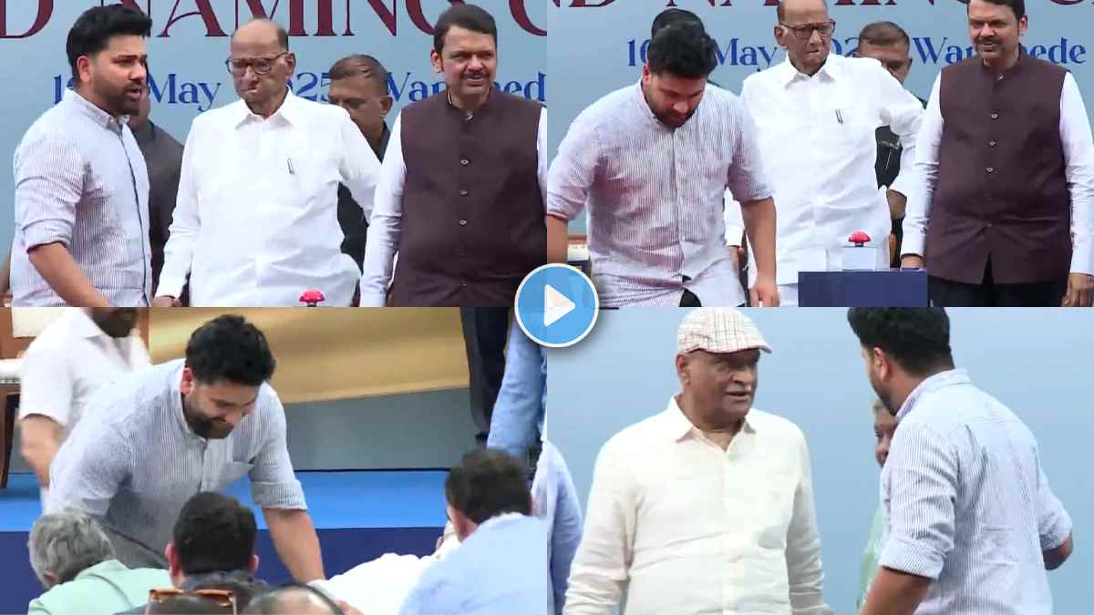 Rohit Sharma Went Down to Take His Parents for Stand Unveil on Stage with His Wife Ritika Sajdeh Video