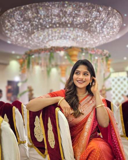 Samruddhi Kelkar Red Saree Look