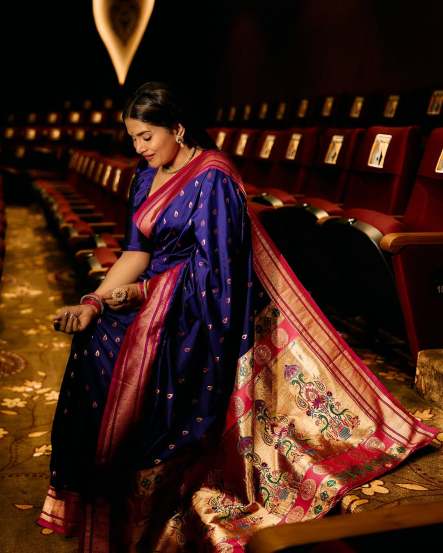 Sonali Kulkarni Paithani Saree Look