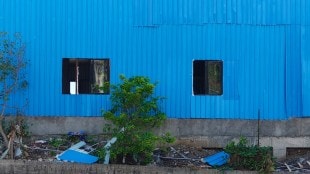 Steel sheets of the municipal corporation solid waste project in Uttan were blown away by the wind