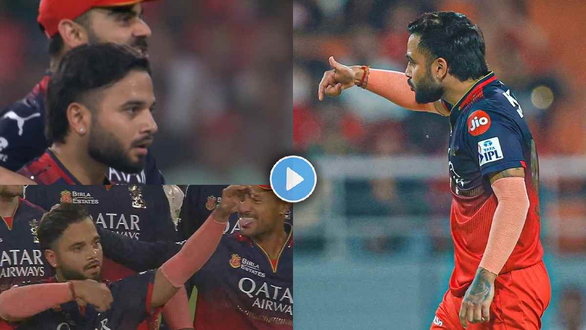 Suyash Sharma I am Here Celebration Send Message to PBKS Dugout with Shashank Singh Big Wicket video IPL 2025
