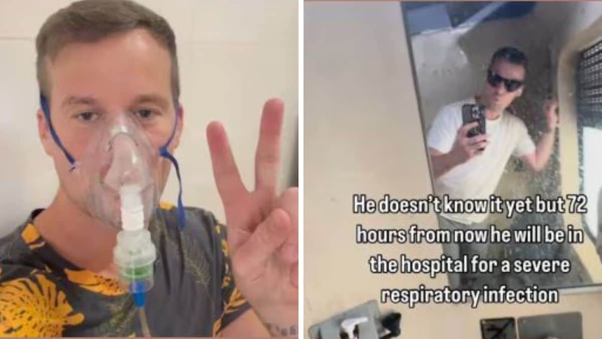 US travel vlogger in hospital after long train ride in India