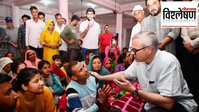 Jammu and Kashmir Chief Minister Omar Abdullah visiting relief camps in the Union Territory in the aftermath of the India-Pak tensions