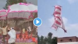 गावातील लग्नात झाला मोठा गेम! वादळ आला अन् क्षणातच मंडप हवेत उडाला, वऱ्हाडींनी केलं असं की, व्हिडीओ पाहून पोट धरुन हसाल