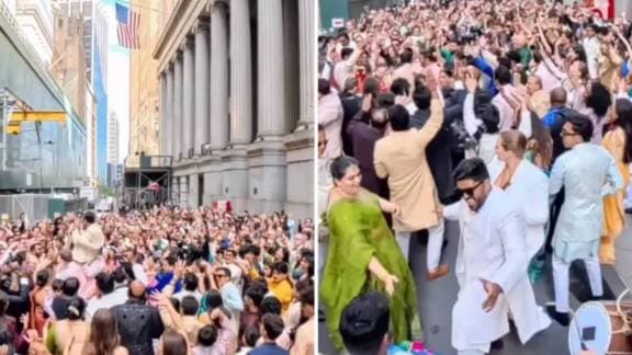 A wedding procession with 400 people brought Wall Street