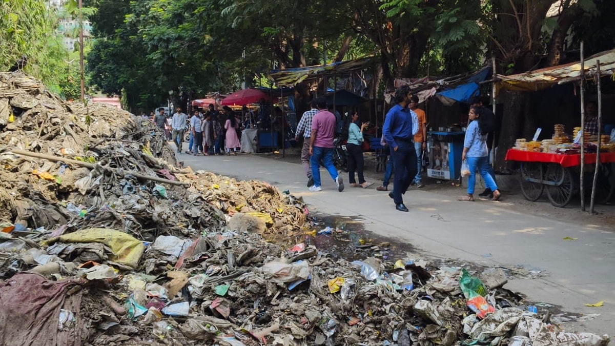 Food carts, garbage , drain, Thane,