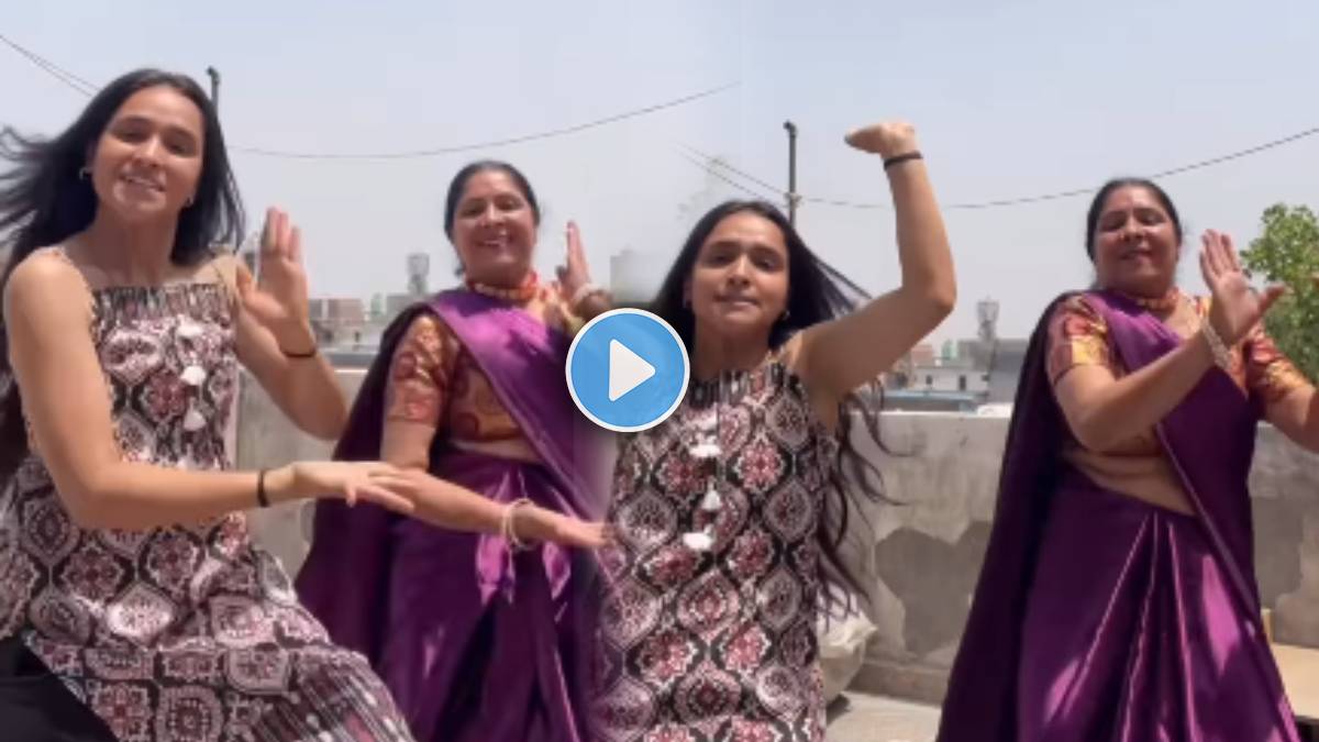 Woman dances with her mother on trending song