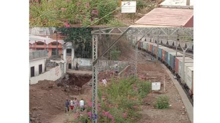 Railway administration has started the construction of a pedestrian bridge at Asangaon railway station