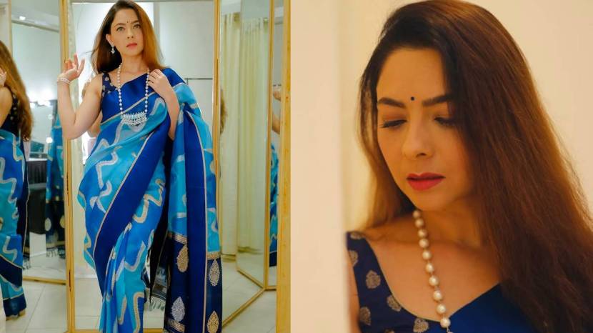 actress sonalee kulkarni shared new look in blue saree