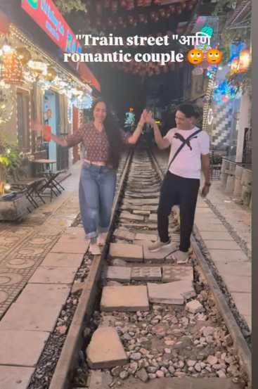 aishwarya and avinash narkar went to vietnam visit hanoi train street