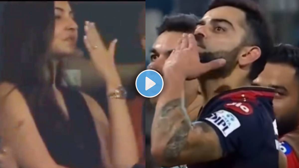 Anushka Sharma and Virat Kohli flying kiss