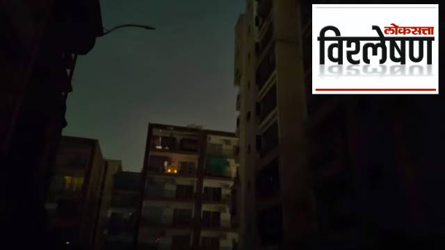 View of a housing society during the blackout in Mohali on Thursday, May 8, 2025