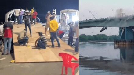 Filming Dhurandhar movie on the Mankoli flyover in Dombivli Due to this, vehicles are being allowed to pass through only one lane of the flyover