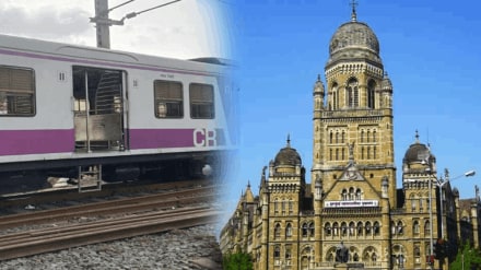 Rain has disrupted train services railways have blamed the BMC for this situation
